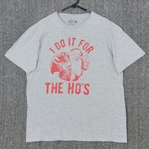 I Do It for The Ho's T-Shirt Mens XL Gray Funny Santa Christmas Humor Tee